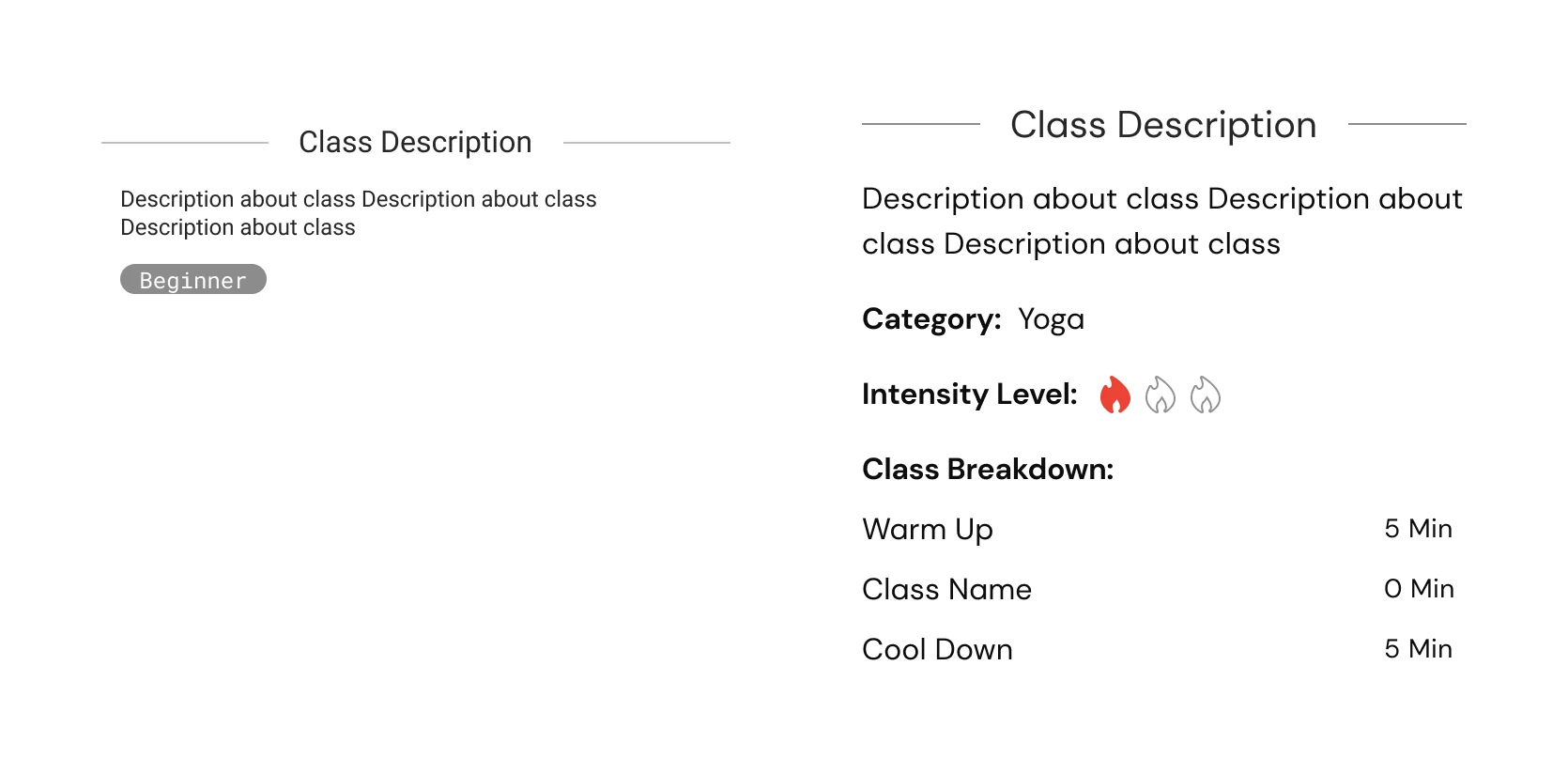 Class description iterations